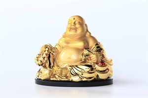 金佛汽车摆件 镀金弥勒佛汽车香水座 宝珠子 金佛香水座 特大号,德忠
