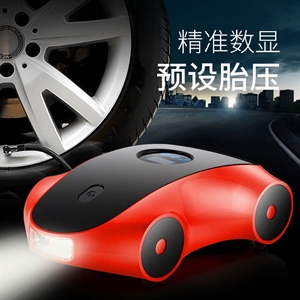 车载充气泵数显胎压预设充满停卡通汽车模型创意打气泵轮胎打气机,兆瑞车饰