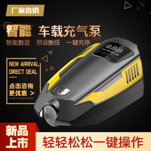 车载充气泵 轮胎打气机带照明数显胎压一键预设应急英文跨镜新品,兆瑞车饰