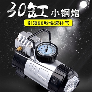 车载充气泵 12V便携轮胎气泵打气机带照明LED全铜电机全铜3米线,兆瑞车饰,华夫