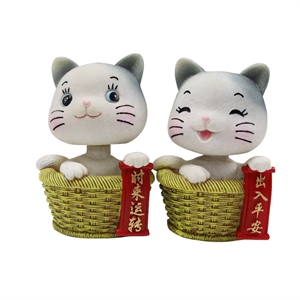 可爱小猫咪汽车摆件 创意车内摆件萌宠仿真车载装饰品 R-8821,振涛车品