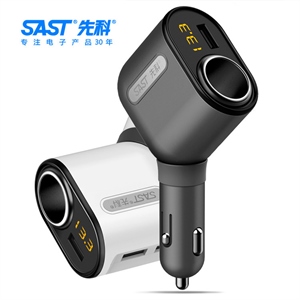 车载充电器汽车usb转换接头点烟器一拖三快充车充AY-T60,振涛车品
