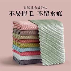 家用无痕鱼鳞抹布吸水不易掉毛擦玻璃杯碗桌镜子厨房擦桌清洁巾,义乌品彩,吉利远程E5L座套