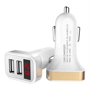 车载充电器 一拖二点烟器双USB汽车用多功能通用车充头转接口,义乌品彩