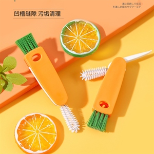 三合一杯盖刷 饭盖凹槽清洁刷 奶瓶奶嘴清洁 保温杯盖清洗刷 批发,义乌品彩