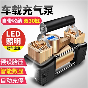 车载充气泵双缸轮胎电动小轿车便携式多功能汽车用打气泵AC-880B,润东车饰,2022年新款钻石绒皇冠加热垫