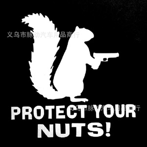 松鼠警察车贴 坚果Squirrel贴纸 海军陆战队车贴,菲林车饰
