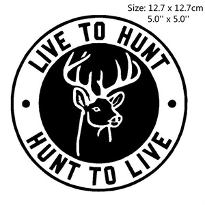 汽车车贴纸 Deer Live To Hunt 猎人 鹿车贴A275,芭比车饰